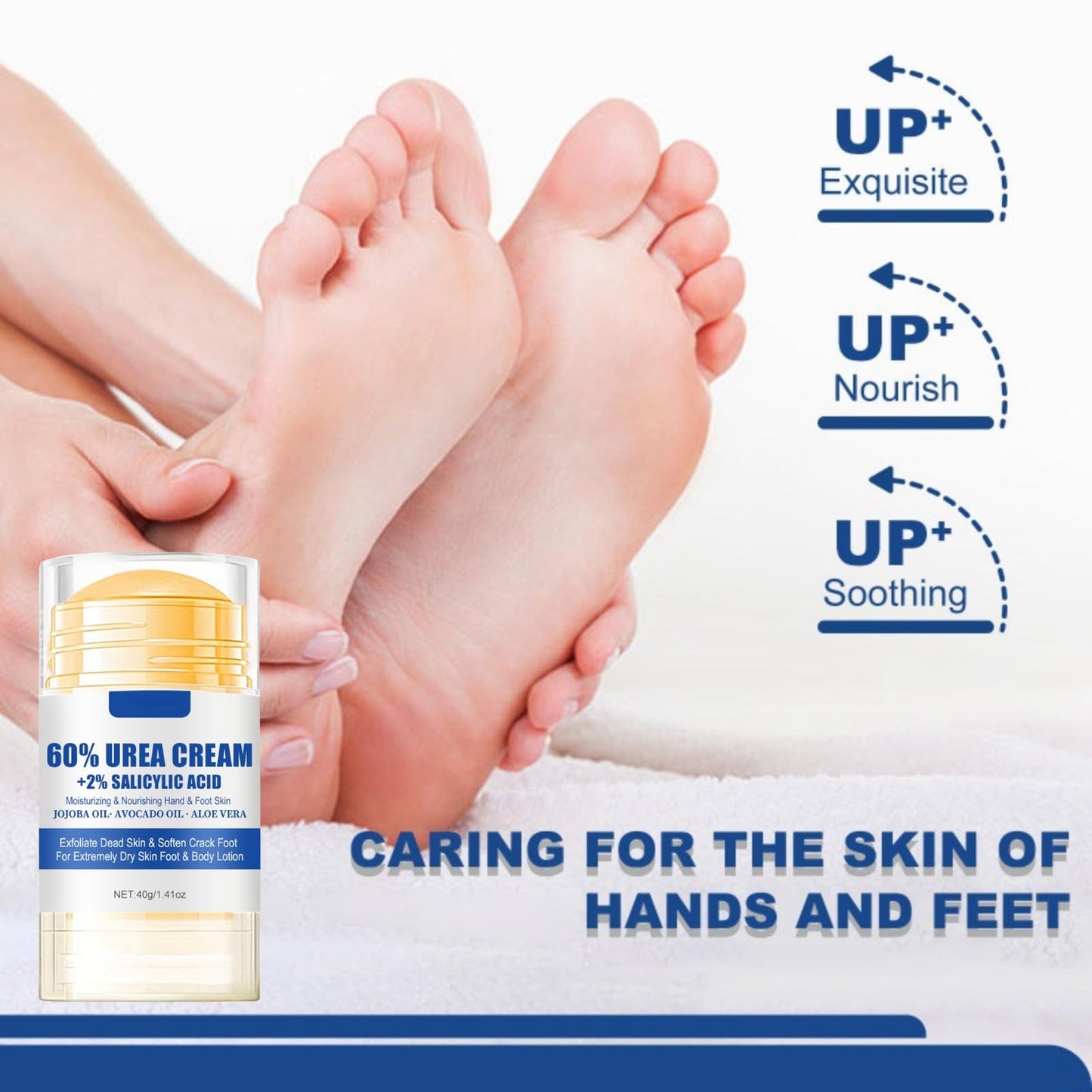 ISBEAUSOLS Urea Cream 60 Percent for Feet - Urea Foot Cream - Foot Cream for Cracked Heels and Dry Skin - Cracked Heel Repair Cream - Skin Care Hands & Feet - Foot Moisturiser -1PCS