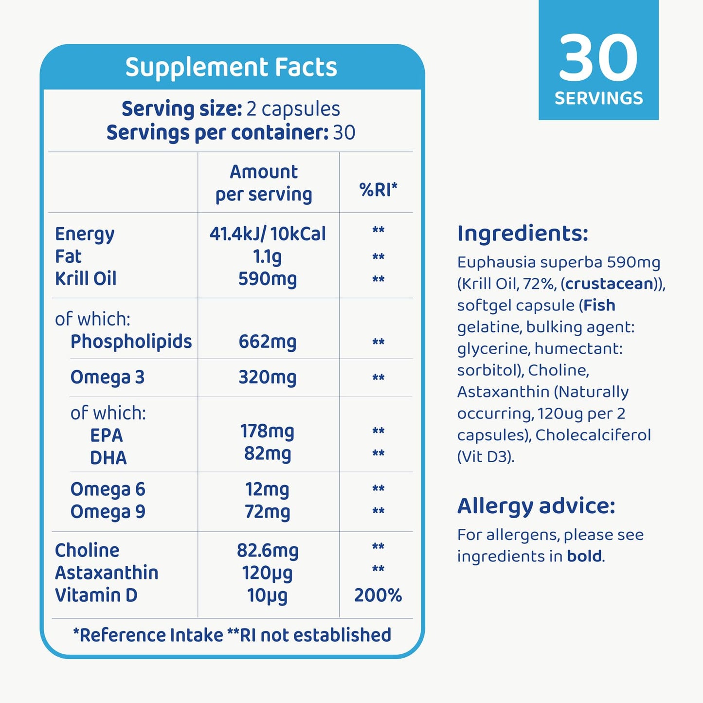 Cleanmarine Krill Oil - Packed with EPA & DHA - Omega 3 with Added Astaxanthin and Choline - Vitamin D - Heart, Eye & Brain Health - Joint & Immune Support - 120 Capsules - Softgels