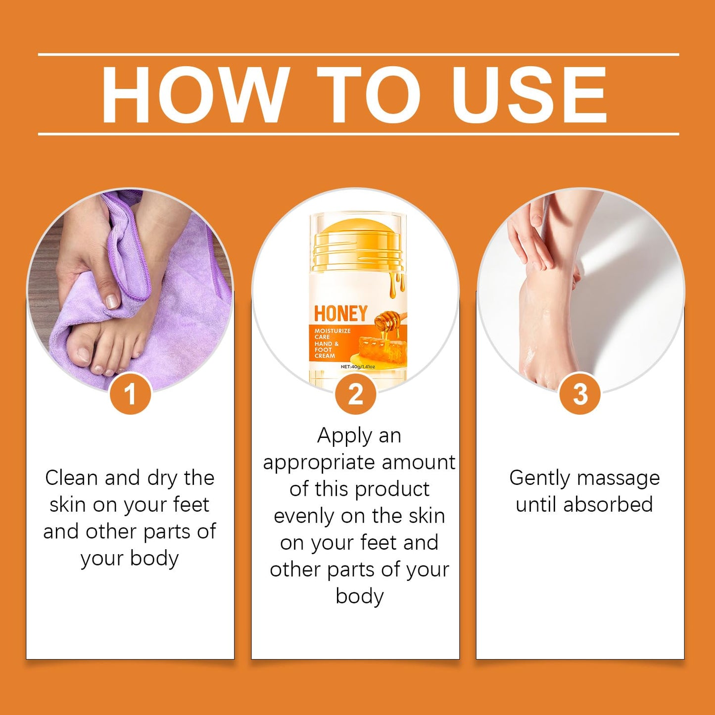 FresFresi Honey Foot Cream – Moisturizer for Dry Hands & Cracked Heels. Deep Repair & Hydration for Rough Skin – Fast-Absorbing Formula for Women & Men