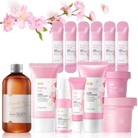 Leogony 13pcs Skincare Set for Teenagers Girls Kids, Cherry Blossom Gifts Skin Care Sets & Kits