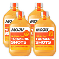 MOJU Turmeric Shots - Dosing Bottles (4x420ml Pack, 28 Shots), Exercise Recovery, Natural Ingredients, No Added Sugars or Sweeteners, Vegan