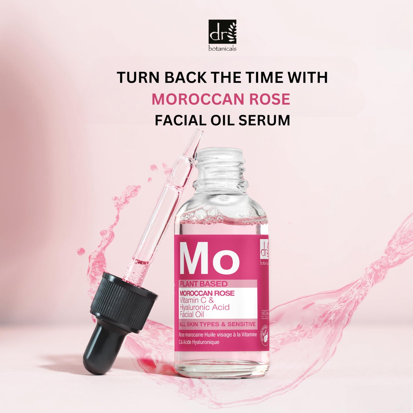 Dr Botanicals DR BOTANICALS Moroccan Rose Facial Oil with Vitamin C and Hyaluronic Acid - Skin Brightening, Anti-Aging, Anti-Wrinkle & Hydrating Treatment for All Skin Types (15ml)