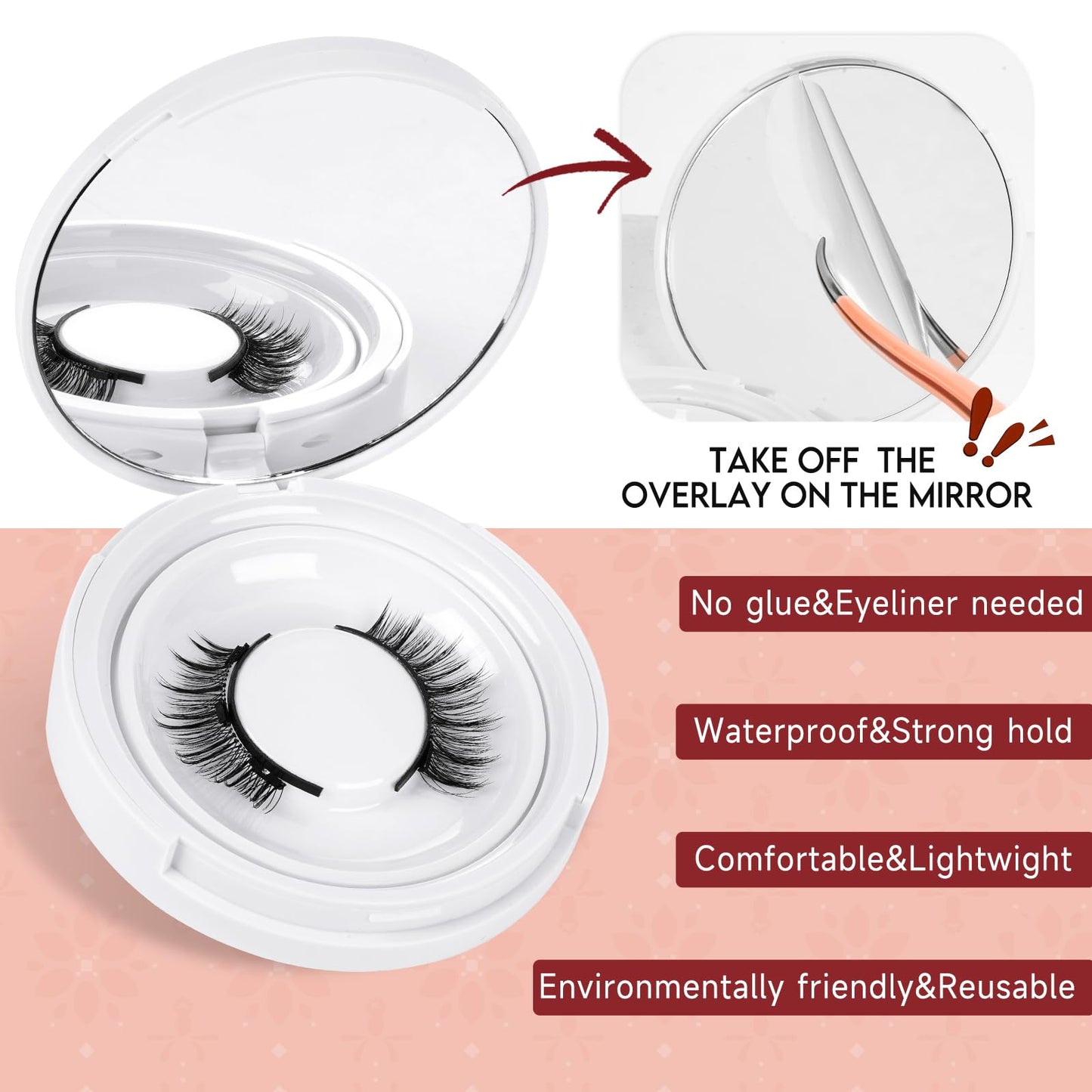Magnetic-Lashes with Applicator, Higu clace Magnetic-Eyelashes No Glue or Eyeliner Needed, 1 Pair Reusable Magnetic Eye Lashes Kit Natural Look, Eyelashes Magnetic Easy to Wear and Remove(STYLE F)