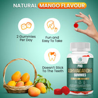 ProNutriWorld Ashwagandha & Chamomile Gummies High Strength Root Extract | Natural Stress Relief & Better Sleep Botanical Blend with Vitamin B6 & Lavender - 60 Two-a-Day Gummies | Mango Flavour