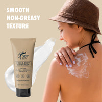 Tallow Sunscreen - Sun Cream SPF 50 with Grass-Fed Beef Tallow & Beeswax, Lightweight Moisturizing Protection for Face & Body
