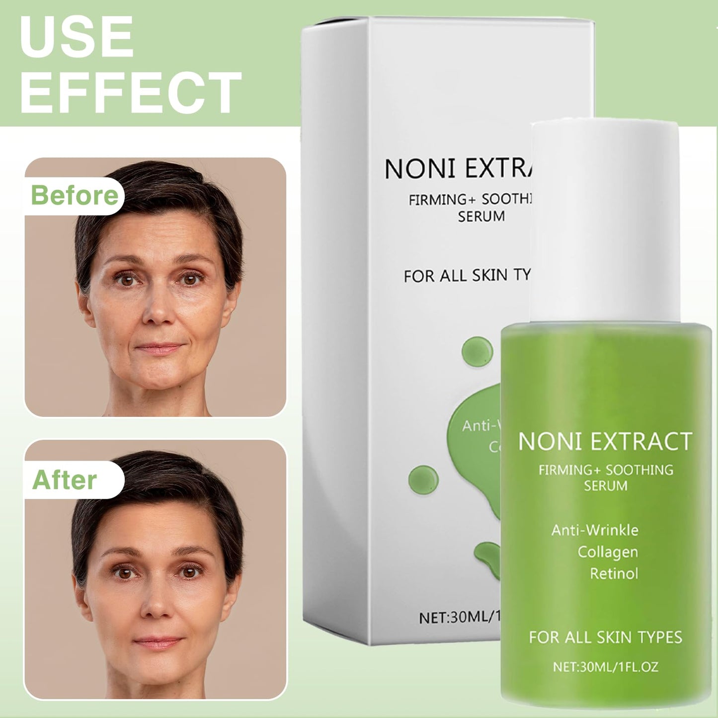DOOCECIY 2 PCS Noni Ampoule Serum, Moisturizing Anti-Wrinkle Noni Serum for All Skin Types