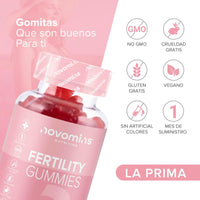 Fertility Gummies - Fertility Supplements for Women Trying to Conceive–25 Essential Vitamins and Minerals and Botanicals Plus Folic Acid - Vegan- Gluten Free - by Novomins