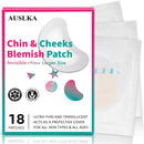 AUSLKA Blemish Patches for Chin & Cheeks -18 Patches, Hydrocolloid Patch - Blemish Patches - Zit Stickers - face Spot Dots - Zit Breakouts