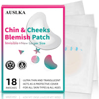 AUSLKA Blemish Patches for Chin & Cheeks -18 Patches, Hydrocolloid Patch - Blemish Patches - Zit Stickers - face Spot Dots - Zit Breakouts