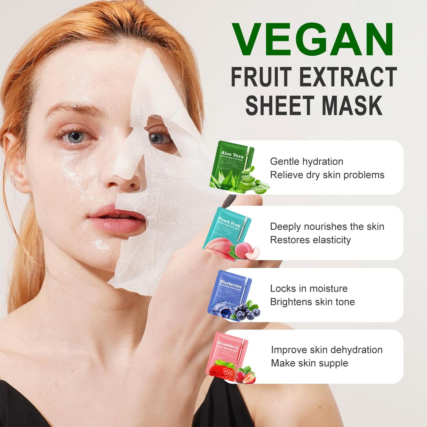 Shefave 28-Piece Face Masks Skincare Set – Hydrating Facial Sheet Mask, Lip & Eye Mask, Preppy Stuff Face Mask Set For Glowing Skin – Girls Party Bag Fillers, Pamper Gifts For Women