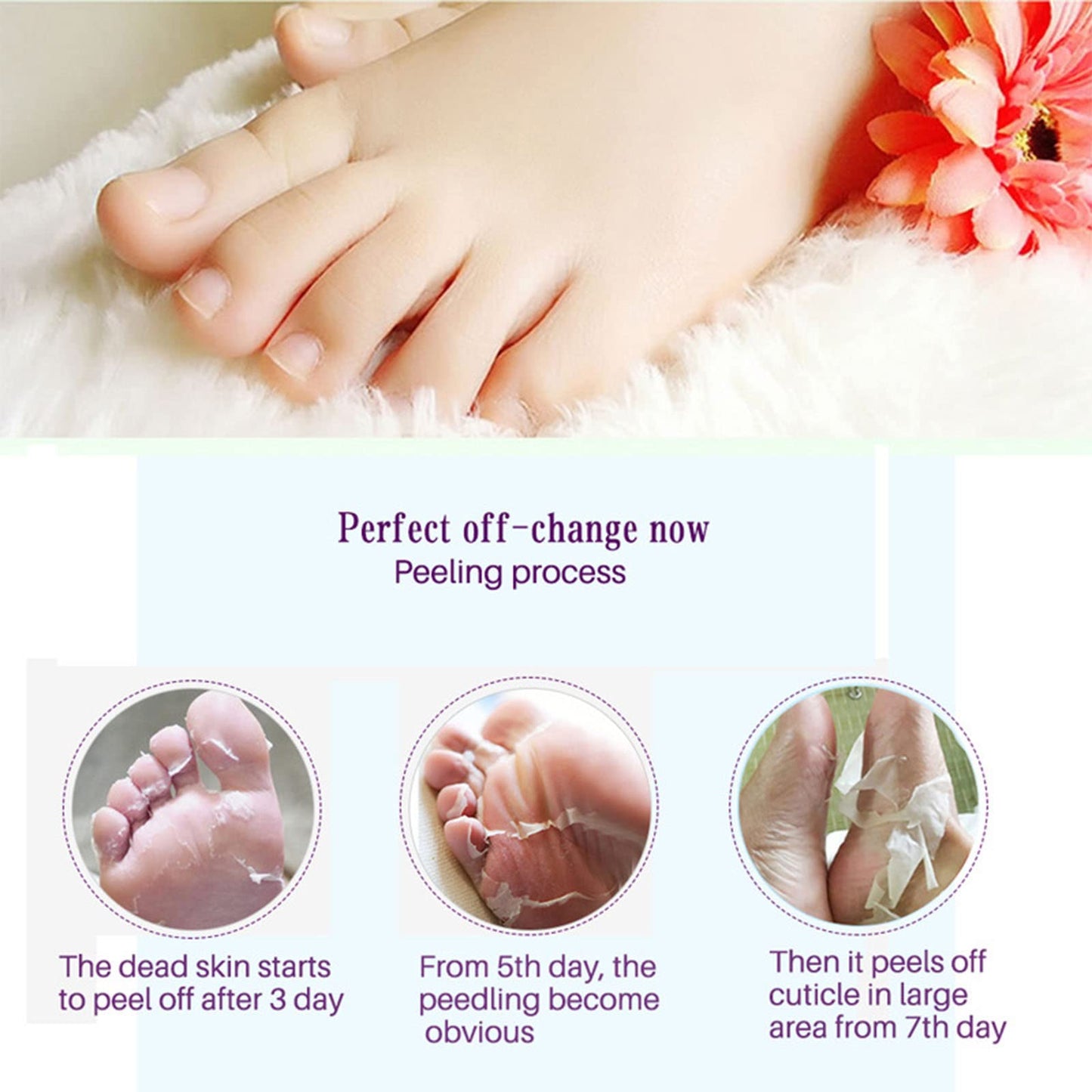 Tongyend Foot Peel Mask,3Pcs Natural Aloe Vera Gel Foot Mask,Foot Peel Mask For Hard Skin,Exfoliating Feet Peeling Socks,Foot Callus Remover,Foot Care,Feet Hard Skin Remover,Pedicure Sets For Feet (Lavender)