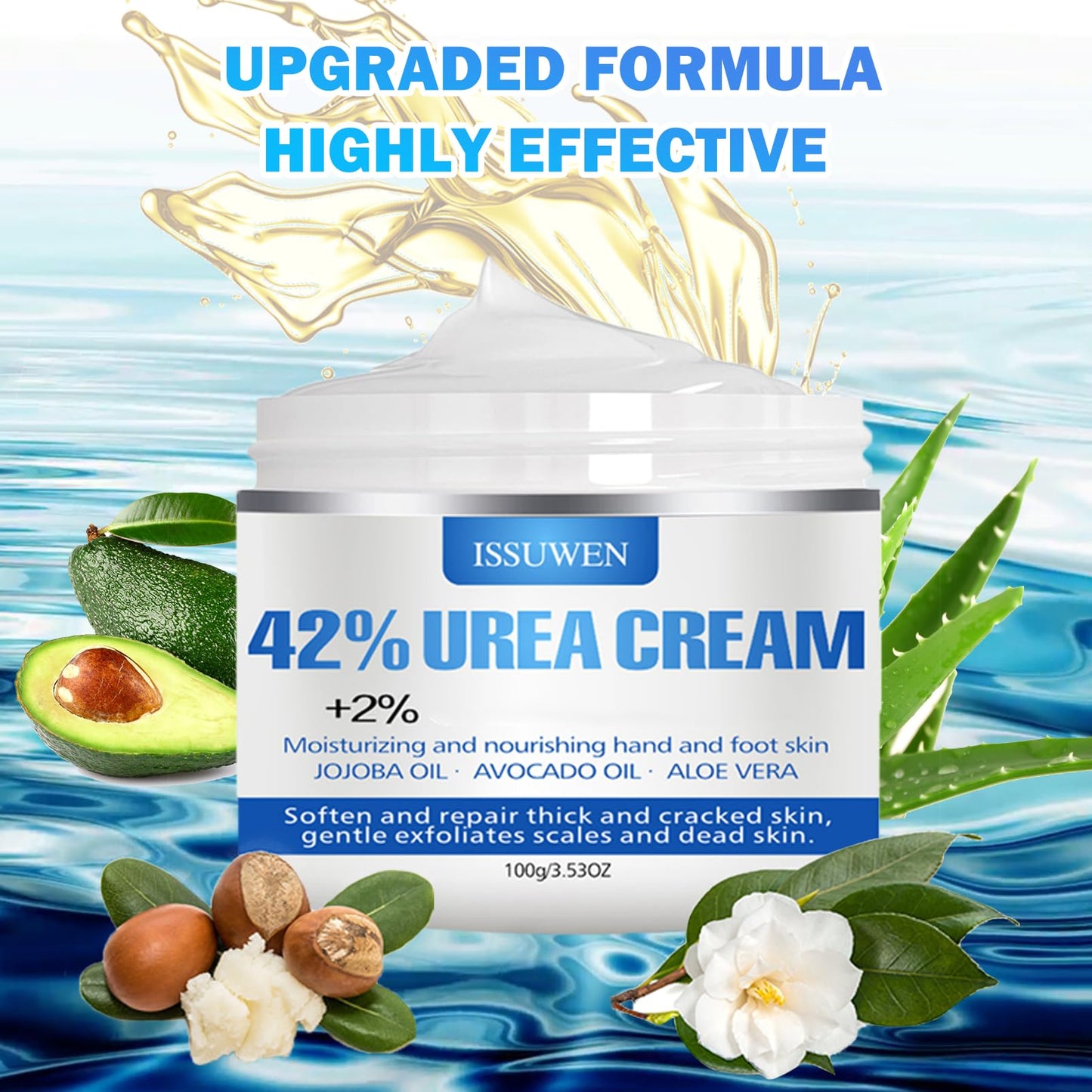 Urea 42% Foot Cream, Cracked Heel Repair Cream For Feet and Hand, Callus Remover For Dry And Hard Skin, Maximum Strength for Hand, Foot and Body Care, 100g (Original Scent)