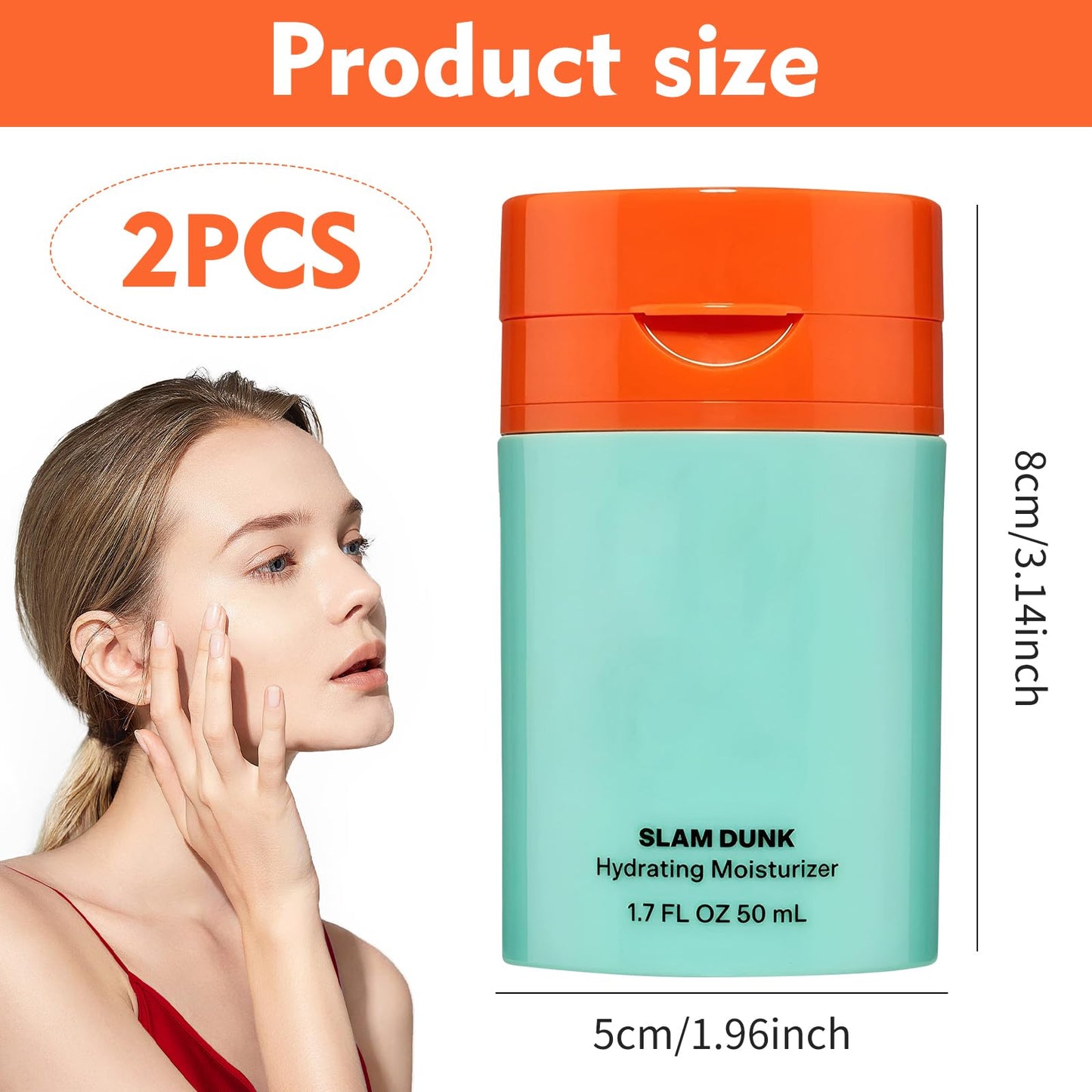 2PCS Bub~ble Skincare Slam Dunk Hydrating Moisturiser for Normal to Dry Skin, Face Moisturiser with Vitamin E and Aloe Vera Juice, Daily Hydration Cream for Radiant Complexion