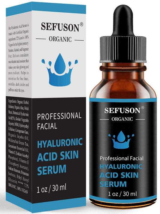 Hyaluronic Acid Serum, Best Pure Hyaluronic Acid Moisturiser for Face, Anti Ageing & Anti Wrinkle Moisturiser Hyaluronic Acid Serum, Fine Lines & Sensitive Skin,Improve Age Spots-1floz(30ml).