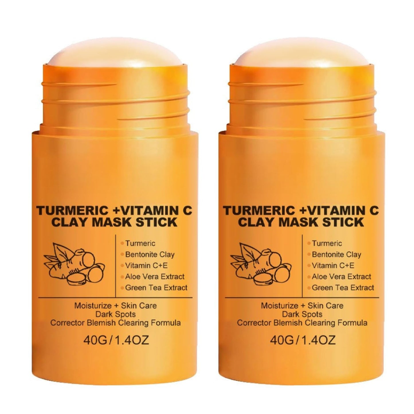 ISBEAUSOLS 2PCS Turmeric + VC Mask Stick, Face Masks Skincare
