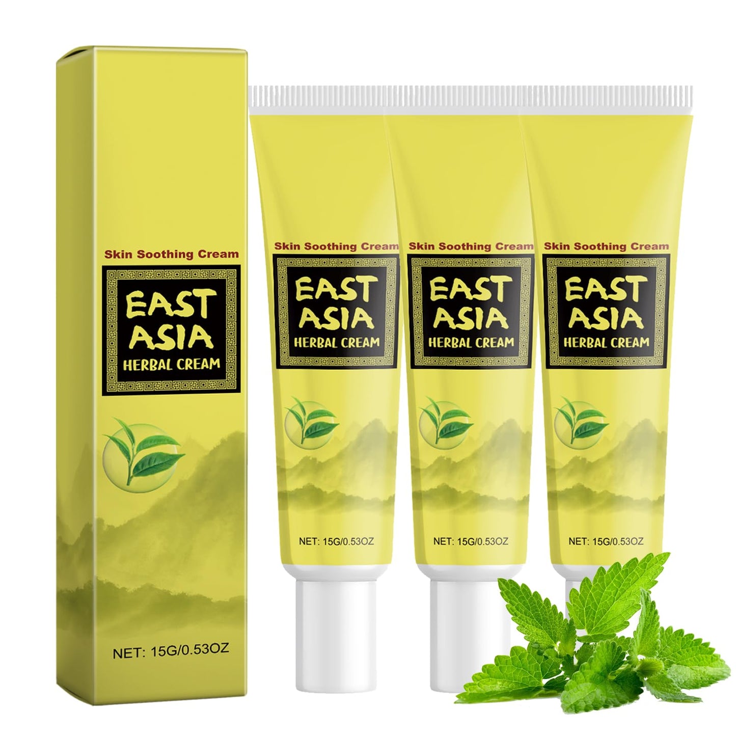Herbal Cream, East Asian Natural Herbal Cream Set, Skin Soothing Cream, Natural Moisturising Cream With Botanicals, Nourishing Formula For Soft Skin (3PC, One Size)