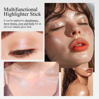 KYDA Highlighting Stick, Diamond Glitter Highlighter Makeup, Long-Lasting Wear Shimmer Eyeshadow Eye Brightener Makeup Stick for Eyes, Face and Body- 04