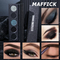 FANFALUV Black Smokey Eyeshadow Palette Makeup,5 Colors Black Silver Gray Blue Eye Shadow Pallets For Women,Long Lasting,Waterproof and Blendable,Highly Pigmented Gothic Makeup Matte For Halloween gifts