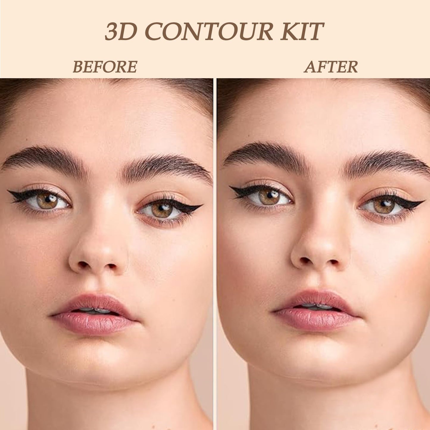 Generic Contour Palette 3-Shade Contour Palette Face Bronzer Highlighter Silky Smooth & Blendable Texture Contour Powder Palette Multi-Use Face Palette Blendable Compact Matte Powder Makeup