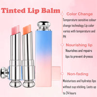 GEEWHILE Tinted Lip Balm Lip Oil Lip Gloss Colour Changing Lip Balm, 2 Pcs Moisturising Lip Care With Natural Oils,Long lasting Moisturizing Non Stick Pink Lip Balm for Lip Repair