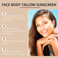 ISBEAUSOLS Organic Tallow Sunscreen SPF 50 | Mineral Sunscreen with Beef Tallow for Dry Skin | Natural Sun Cream | Lightweight,Non-Greasy Formula | Anti-Aging,Vitamin E Nourishment | Effective Skin Protection