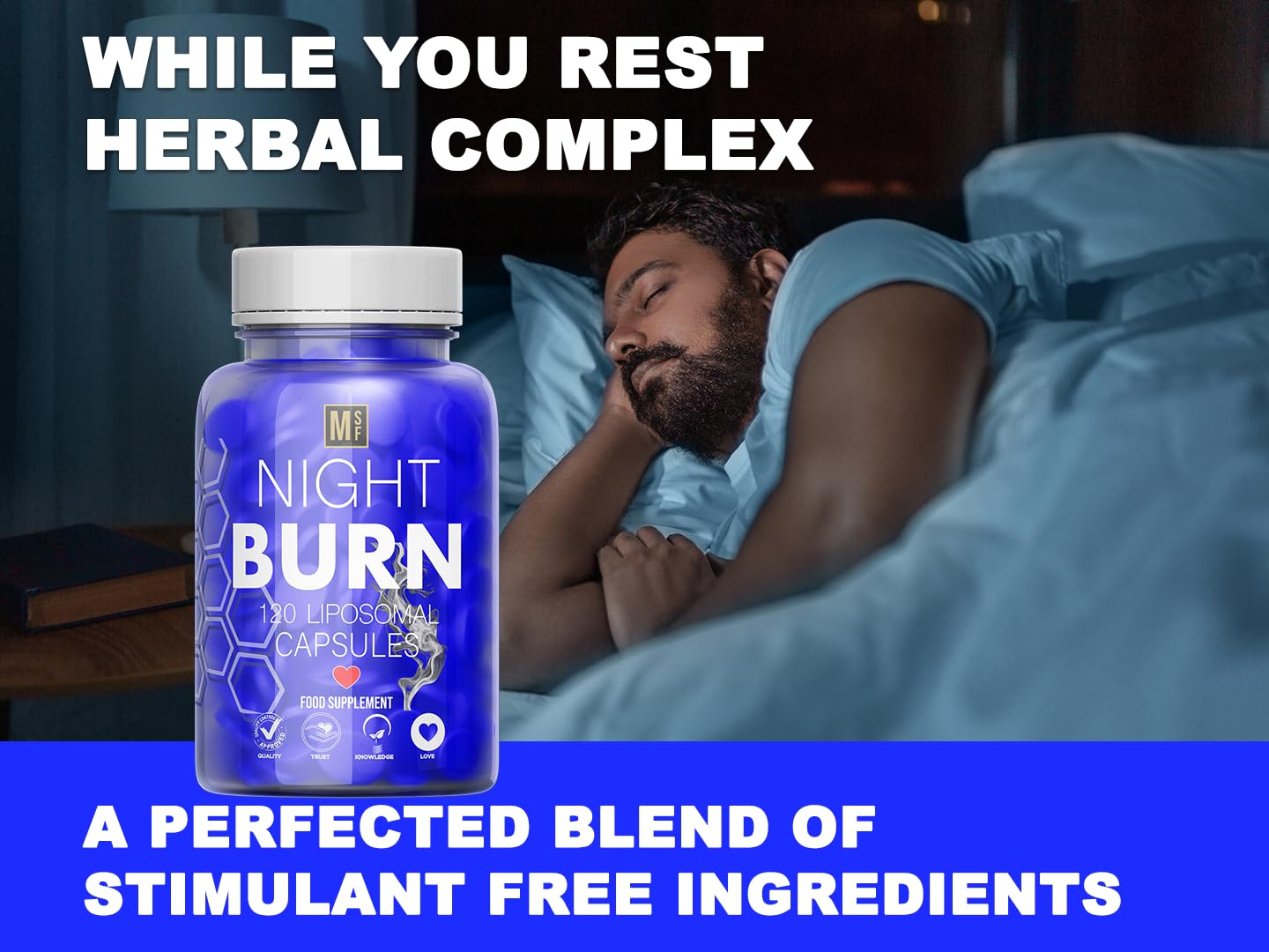MetaSuperfoods Night Burn Liposomal 120 Capsules for Women and Men 60 Days Supply | Vegan | Size Management | 50% More Than Other Brands High Strength Supplement