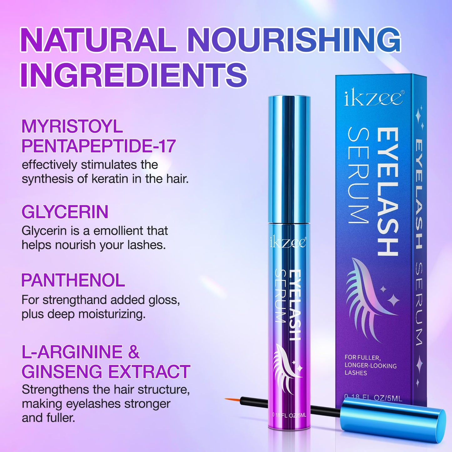 Generic Eyelash Growth Serum, 5ML Professional Lash Eyelash & Eyebrow Enhancer Serum, Advanced Formula for Longer, Fuller, and Thicker Lashes, Lift Eyelashes Enhancer Rapid Lash Growth,Nourish Damaged Lashes