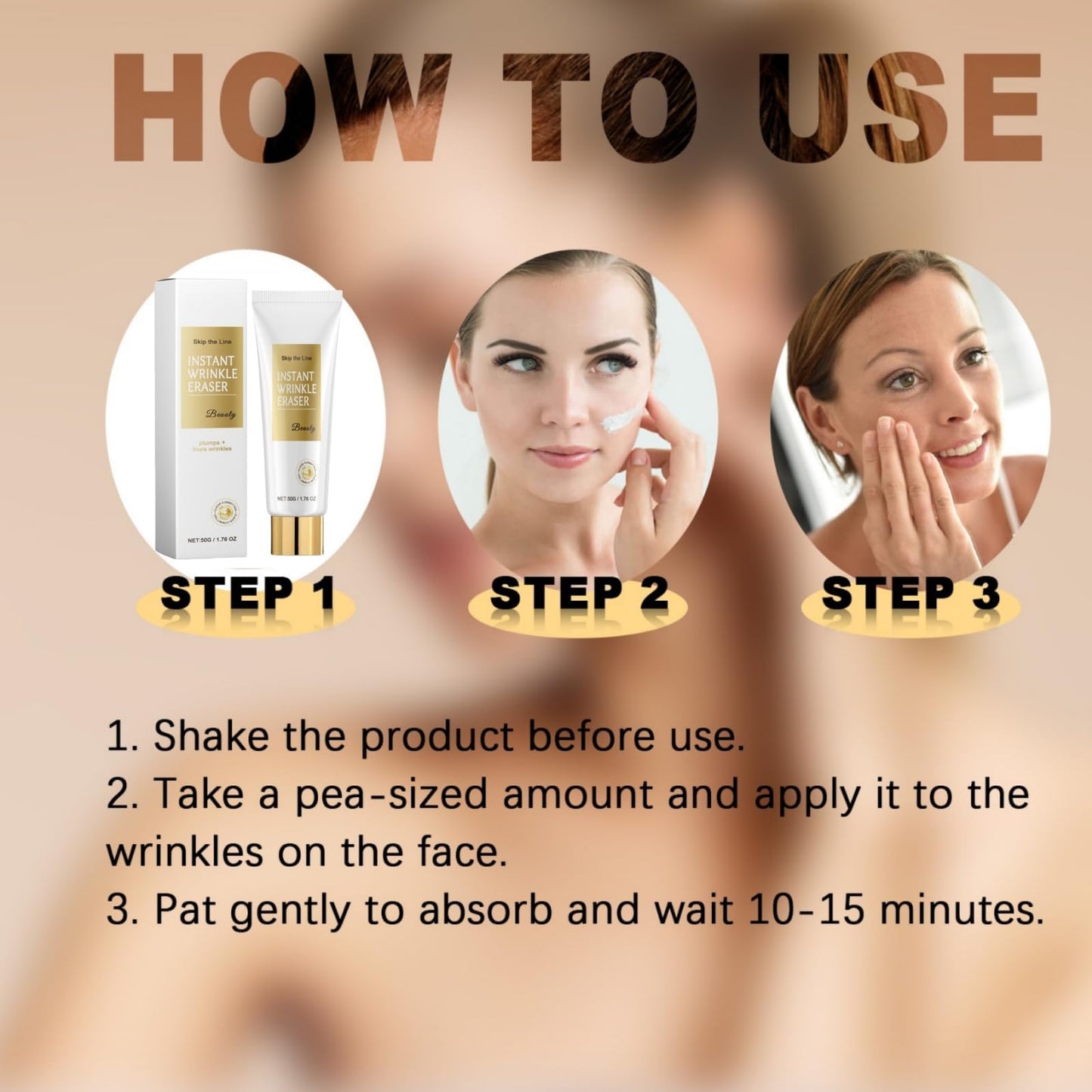 QinZiEn Skips The Line Instant Wrinkle Eraser Face Cream,Face Tightening Cream,Face Moisturiser,Anti Wrinkle F/ace Cr/eam,Anti Aging F/ace C/ream,Night C/ream for Women Anti Aging,Tightening Sagging Skin