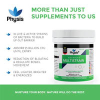 PHYSIS Advanced Probiotics | 10 Capsules (5 Day Antibiotic Treatment) | 25 Billion CFU Probiotic | Bloated Stomach Relief Tablets | Probiotics for Gut & Digestion | Probiotics for Women & Men