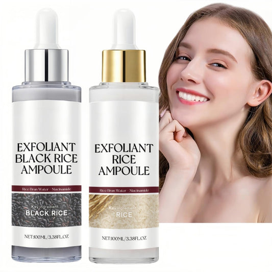 AINxtolm 2pcs Peel Shot Glow Rice Ampoule,Rice Ampoule Duo,Black R-ice Peeling A-mpoule,R-ice Exfoliant,Black and White Ri-ce Face Exfoliantor,Peel Shot Glow White Ri-ce A-mpoule,Face Scrub,Toner for F-ace