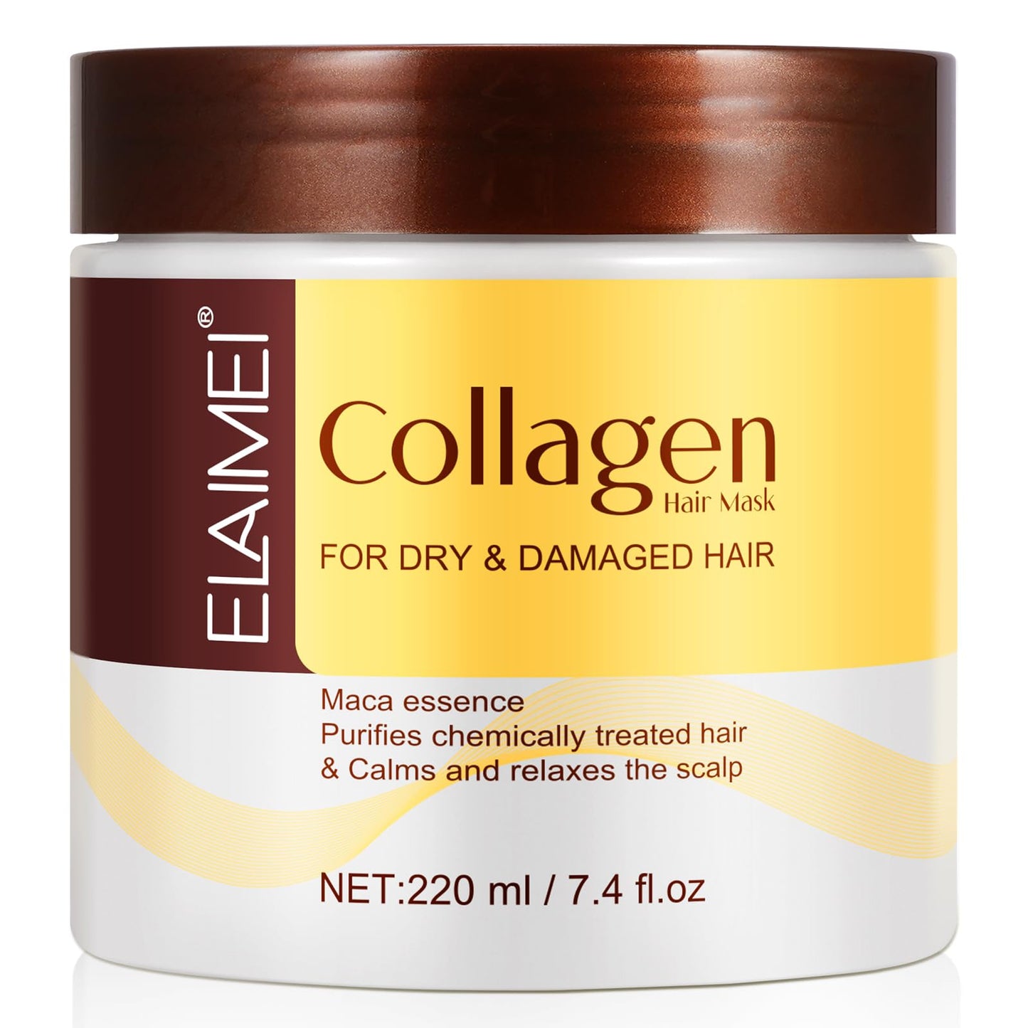 CiAIplw Collagen Hair Mask, Argan Oil Hair Mask Essence for Dry & Damaged Hair, Hydrating, Smooths and Nourishes, Deep Repair Hair Conditioner Mask for All Hair Types, 220ml