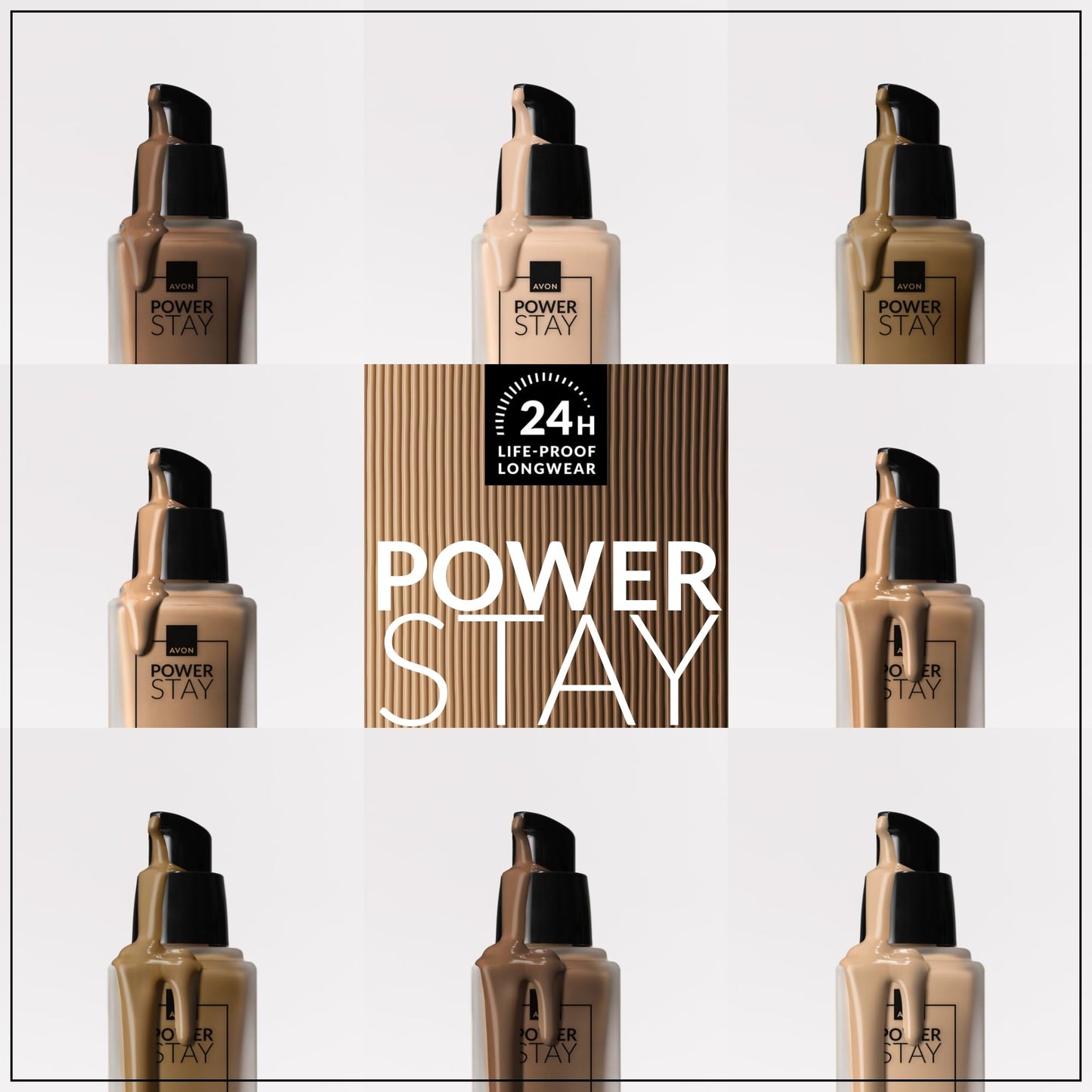 Avon Power Stay 24 Hour Longwear Foundation SPF10, Cream Beige 250N, Colour Lock Technology, Breathable, Natural-Looking Formula, 35 Shades, Cruelty Free