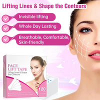 AINxtolm 120PCS Face Lift Tape,Invisible Face Lift Patches for Skin Tightening,Elasticity Tighten Lift Patches,Face Tape for Wrinkles,Anti Wrinkle Patches,Face Tapes for Lifting Sagging Skin,Face Lifting Tape