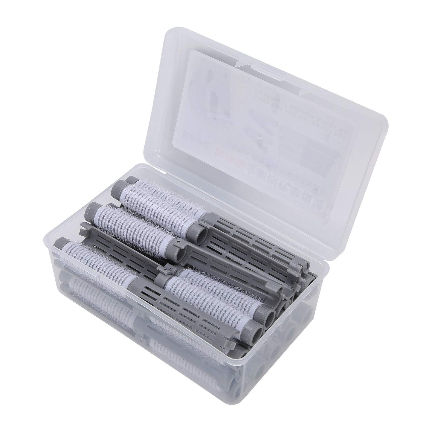 TMISHION Hair Perm Kit, 20pcs Rods Large Kit for Women, 20pcs Fluffy Hair Perm Rods with Clips for Soft and Plump Curls, Hairdressing Tool Kit Fluffy Roller Curler Hairdressing Styling Tool (Grey)