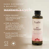 Fushi My Harmony Oil 50ml - Herbal Infusion for Women's Balance & Wellness - Shatavari & Castor Oil for Bloating, Cramp Relief, Menopause, Soothing Discomfort