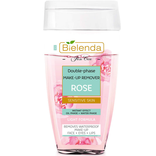Bielenda Rose Care - Bi-Phase Quickly And Effectively Removes Waterproof Make-Up, Cleanses And Refreshes The Skin - Rose Care Double-Phase Make-Up Remover - 140 ml
