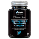 Glucosamine and Chondroitin High Strength Complex - 180 Capsules - with Turmeric, Ginger, Rosehip, Vitamin C & D - Joint Care Supplements for Women & Men - Made in The UK - Nu U Nutrition
