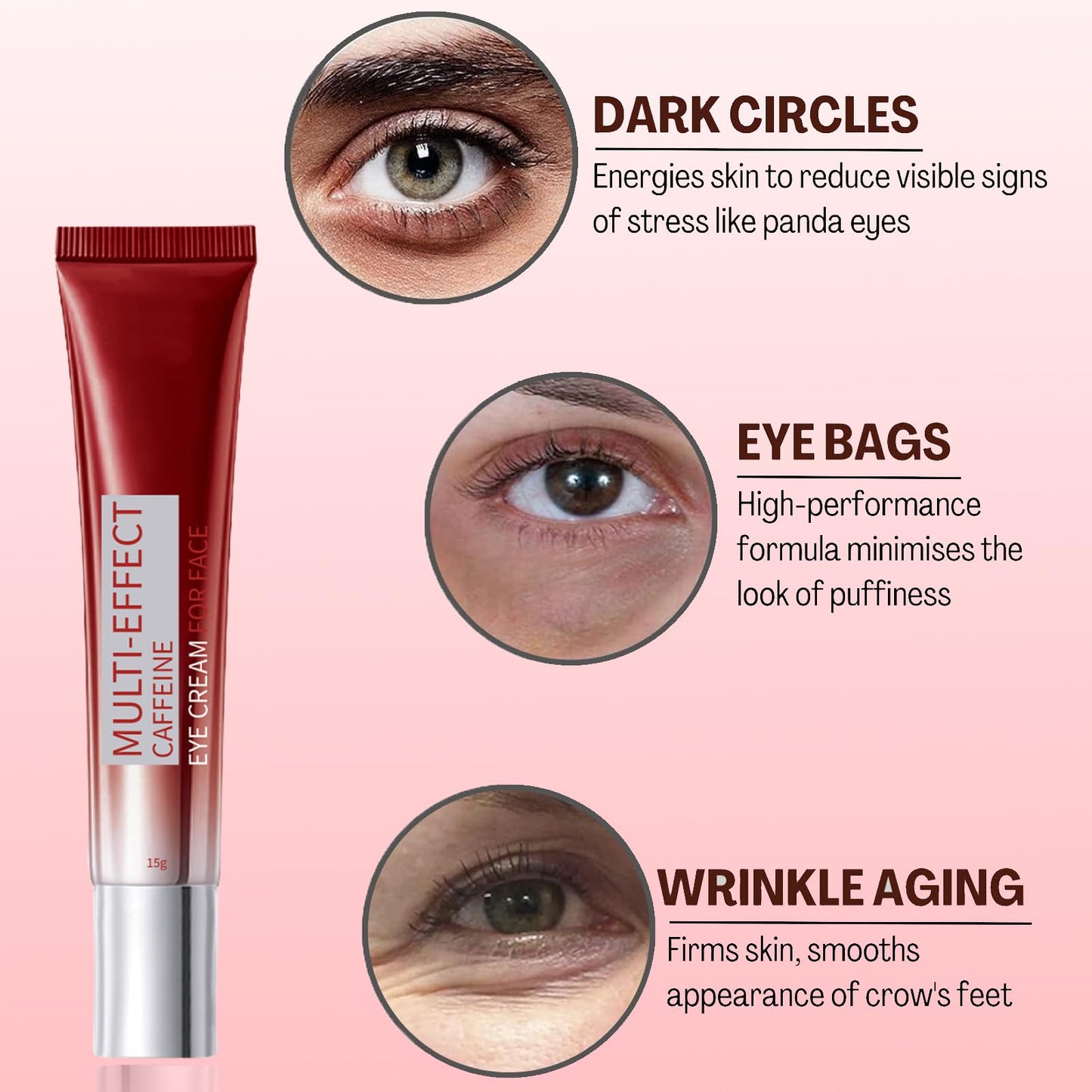 IZBEAUVO Caffeine Eye Cream, Eye Cream Anti Aging,Dark Circle Eye Cream,Eye Bags Remover Of Caffeine Eye Serum, Eye Cream For Dark Circles,Fade Fine Lines,Puffy Eyes Bags Under Eyes,Anti Wrinkle