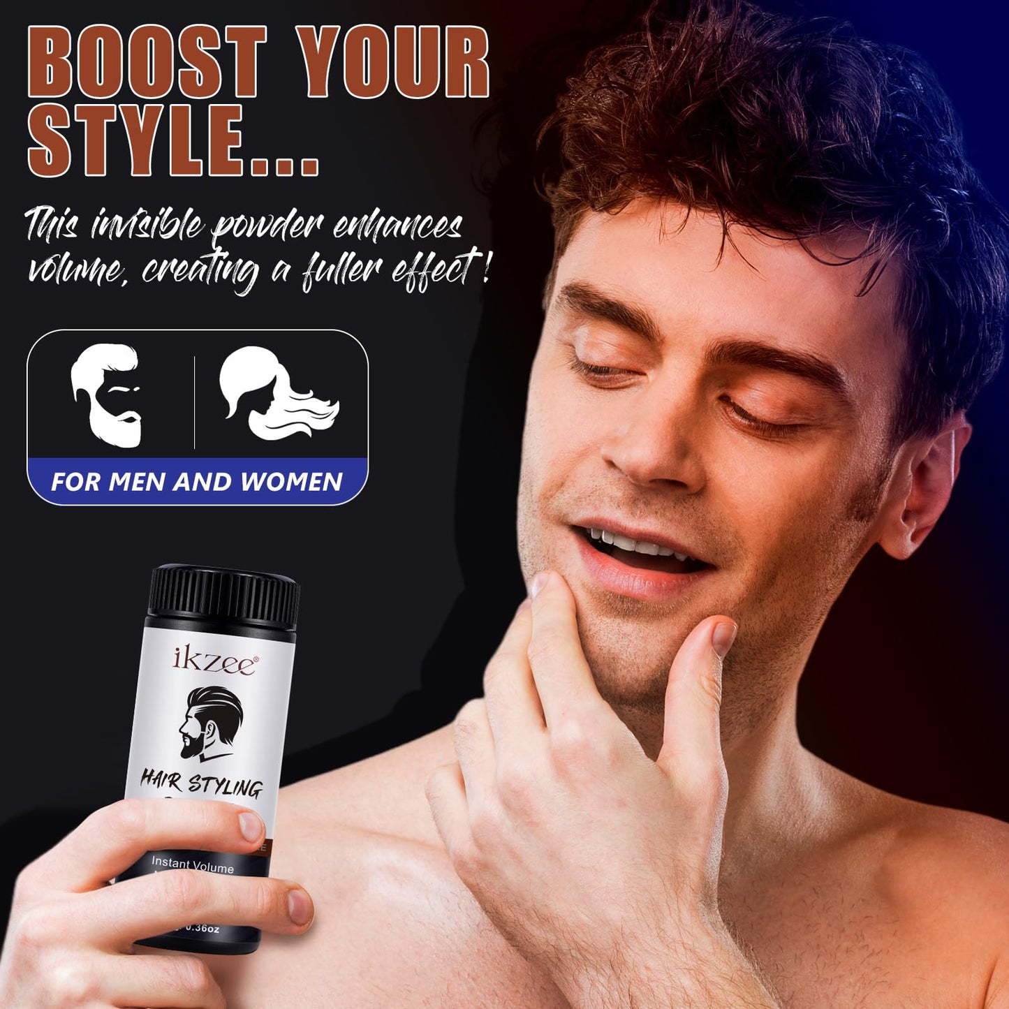PLOBRT Hair Styling Powder for Men, 2 PCS Hair Texture Powder, Natural Look Mens Styling Powder- Matte Texture Long-lasting Hold- Easy to Apply, non-greasy