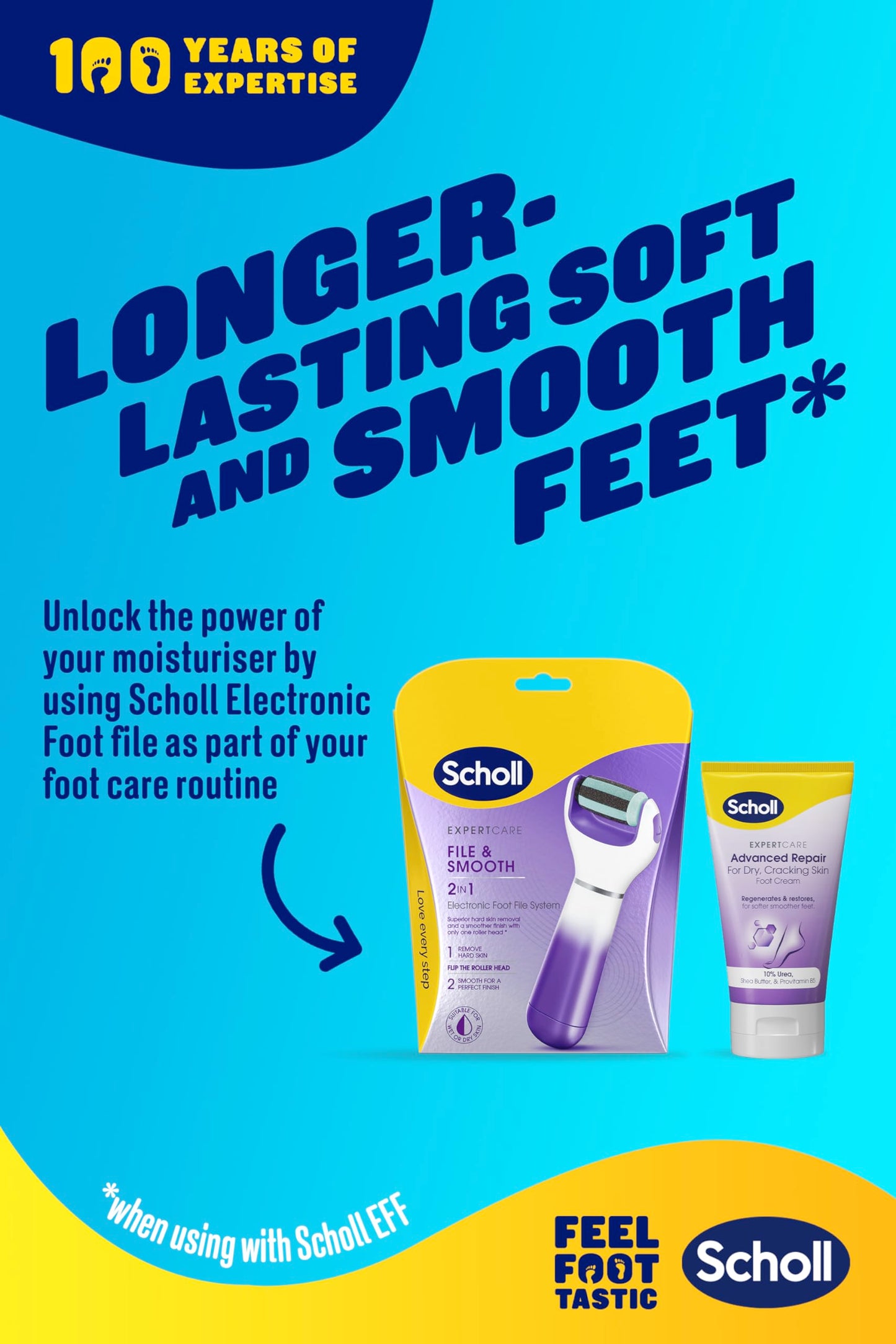 Scholl ExpertCare Advance Repair Foot Cream 150ml, Intensive Moisturiser for Cracked Heels and Dry Cracking Skin with Uvit, Urea, and Pro-Vitamin B5 Complex for Softer Smoother Feet