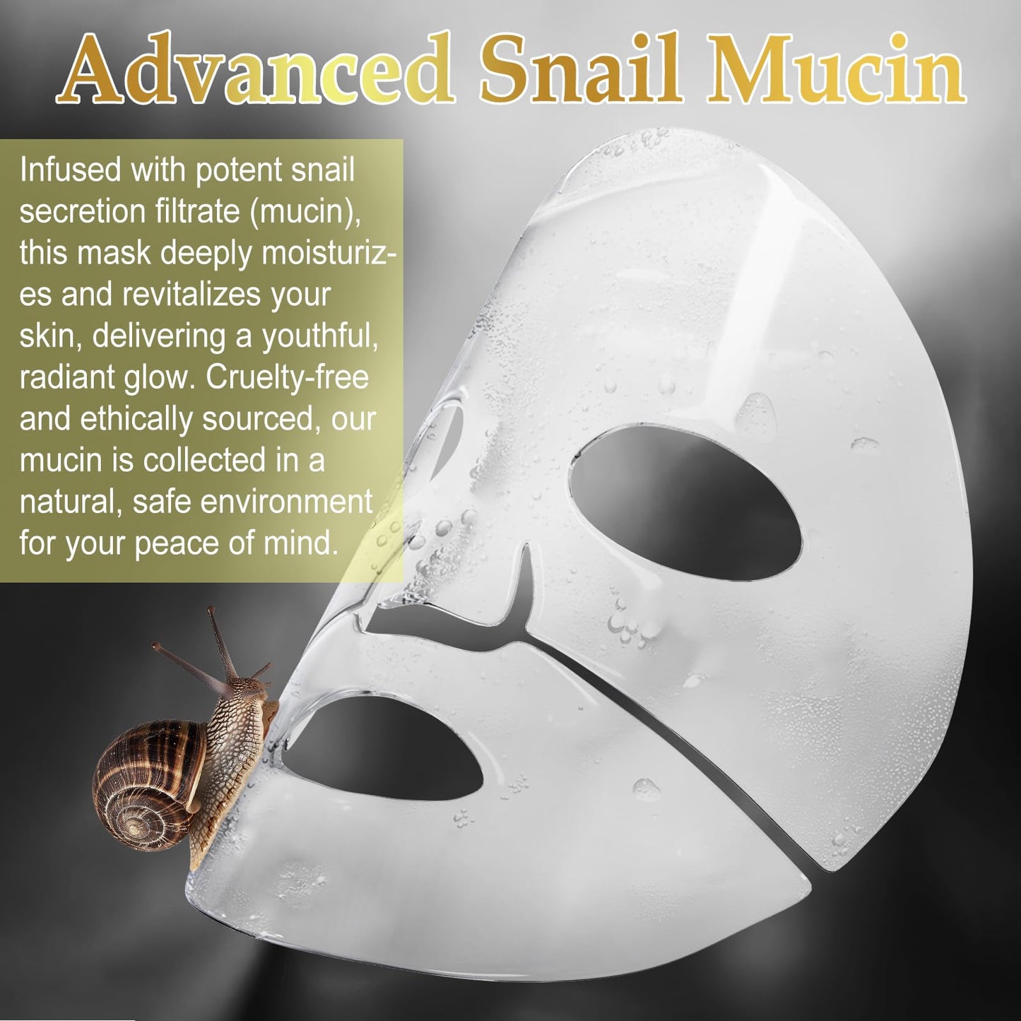 ITSDAWN 6 Pack Advanced Snail Mucin Serum Glass Glow Face Masks, Collagen Face Mask, Hydrating Overnight Hydrogel Mask for All Skin Types