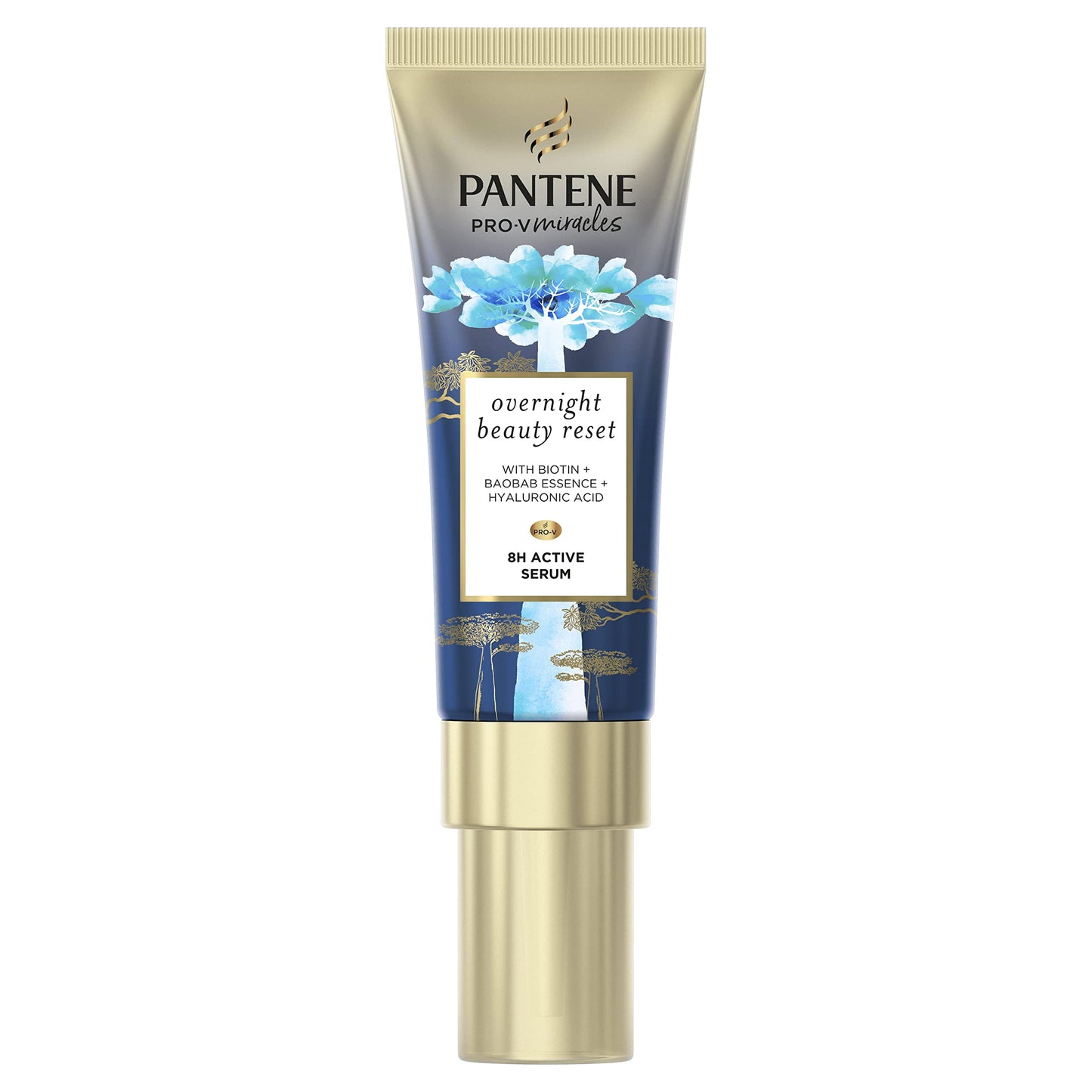 Pantene Hydra Night Hair Serum For Dry Damaged Hair, Leave-in Hair Treatment, 8H Active Serum Overnight Beauty Reset With Biotin, Baobab Essence And Hyaluronic Acid, 70ml