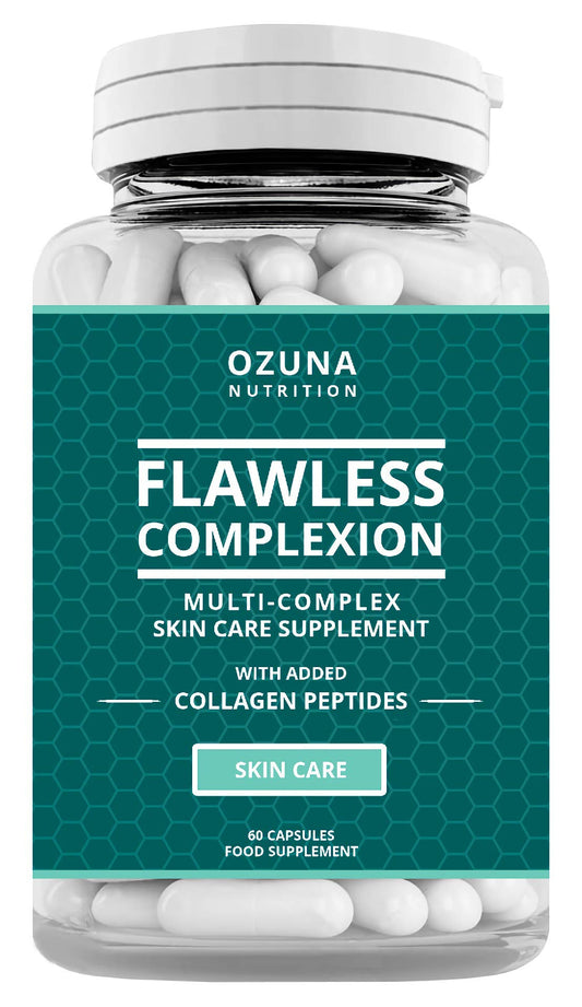 OZUNA NUTRITION Flawless Clear Skin Supplement - Glowing Complexion | Multi-Complex Capsules with Collagen Peptides | for Women & Men | One Month Supply