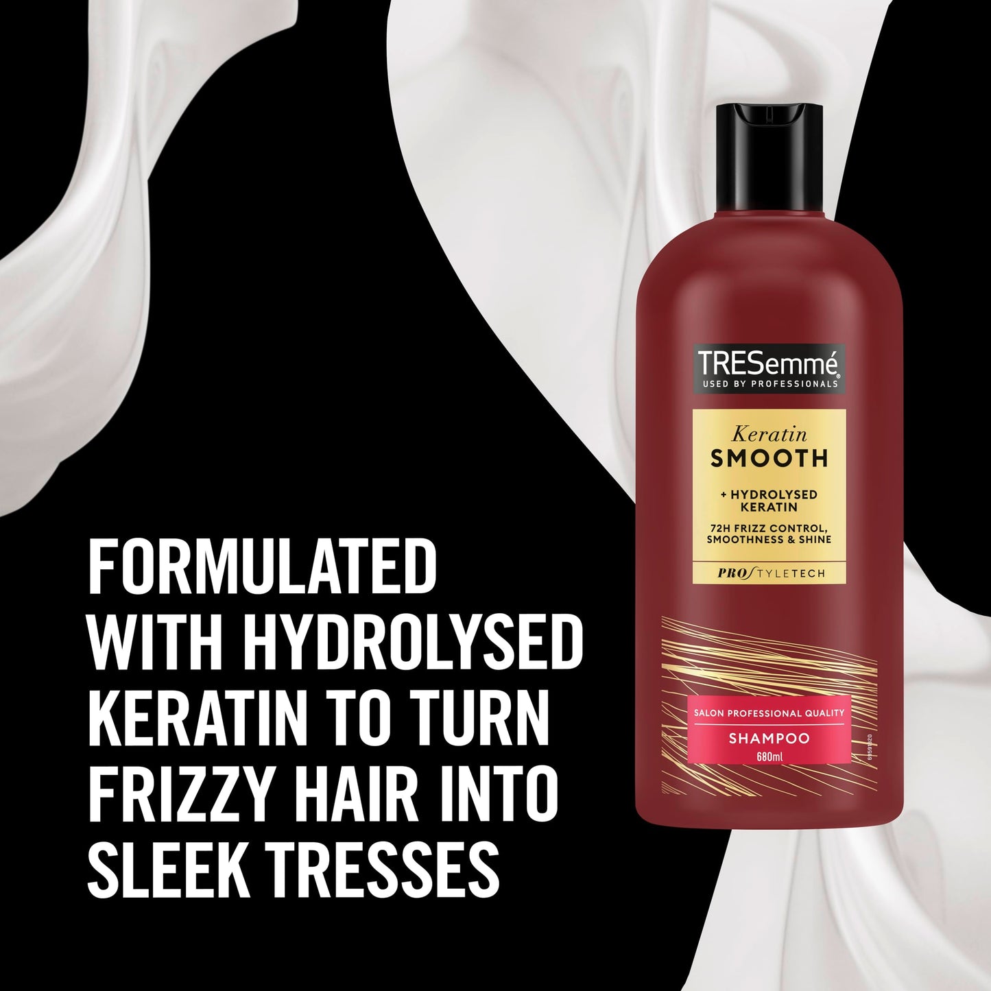 TRESemmé Rich Moisture luxurious moisture Shampoo for damaged hair 1x680 ml & TRESemmé Keratin Smooth Shampoo hair care product with hydrolysed keratin for 72h frizz control & shine 1x680 ml 2 piece