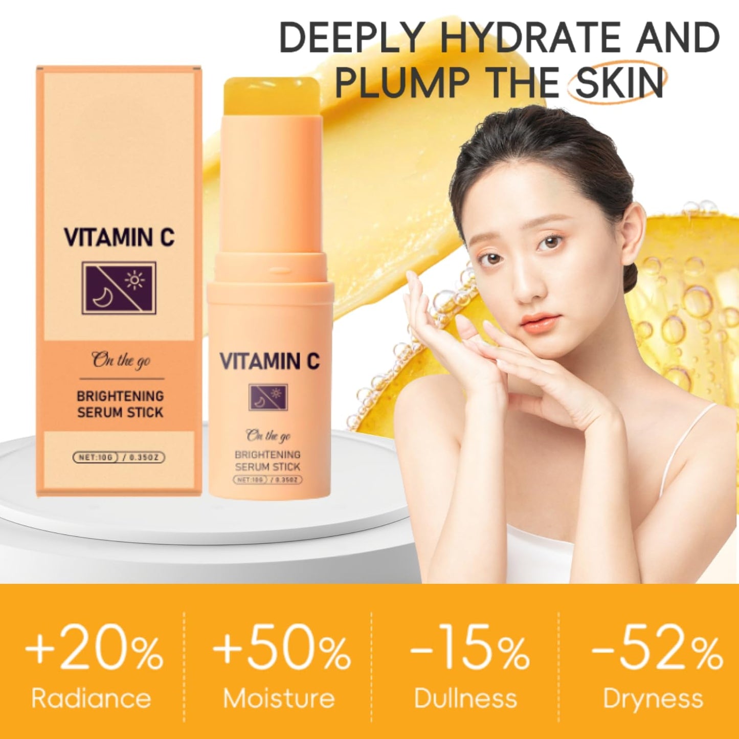 Cureluxe Vitamin C Eye Cream Stick - Vitamin V Serum Stick - Vitamin C Serum for Face Korean - Dark Spot Remover - Brightening Serums for Women - Reduce Fine Lines & Wrinkles