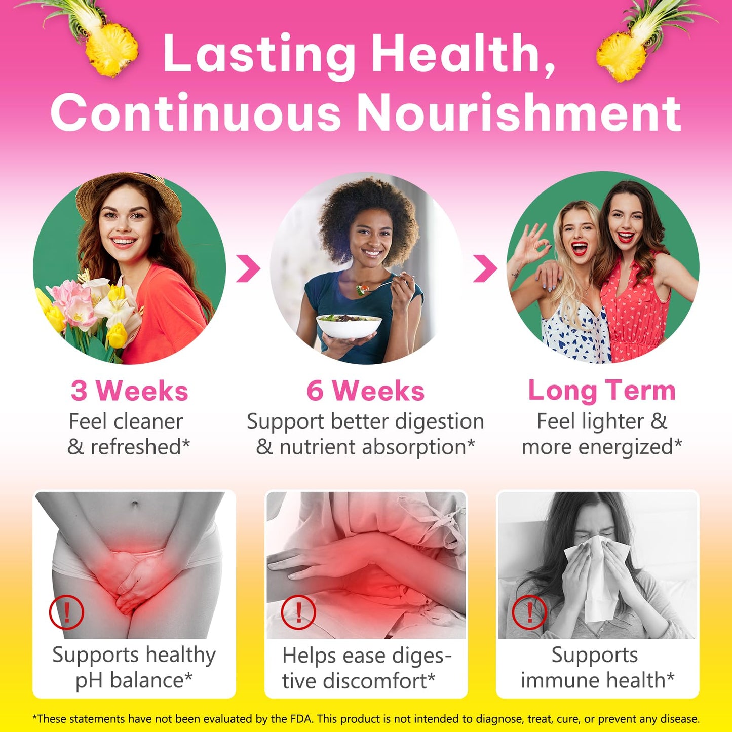 GMOLARSUSCO Feminine Probiotics Gummies for Women, Vaginal Probiotics Feminine Balance pH Gummies for Healthy Odor, Yeast Balance, Flora, Gut Health, Immune System with Slippery Elm, Prebiotics & Lactobacillus Bl