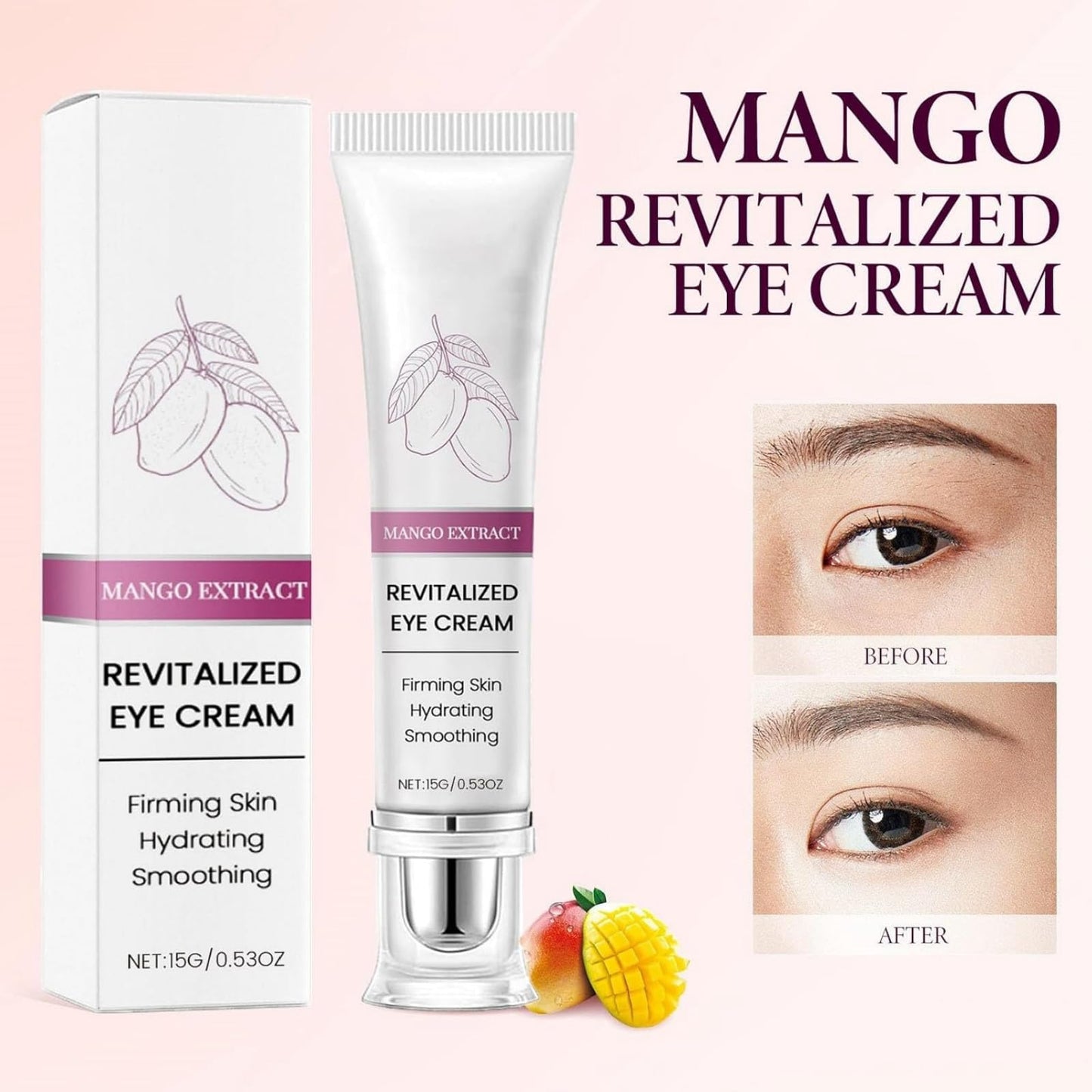 Siyinzu Eyelift Serum Mango Revitalize Eye Cream,Mango Activating and Firming Eye Cream,Hyaluronic Acid Repair Cream,E/ye Cre/am for Dark Circles and Puffy Eyes,Under Ey/e Cre/am,Anti Aging Ey/e Crea/m