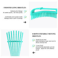 URTHEONE Hair Brush,Detangle Hair Brush, Detangler Brush for Women Men Adults Kids Afro American Type 3a-4c, Detangling Nylon Bristle Brush for Kinky Curly Coily Wavy Wet and Dry Hair,Pinkgreen