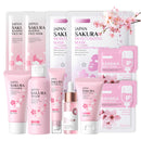 BloomBelle Sakura Skin Care Sets & Kits, Teenage Girls Gifts mit Serum, Cream, Mask, Cleanser and Toner Set, Skin Care Sets, Japanese Skincare, Pamper Sets for Women Gifts, all Skin Types