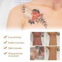Nadiaen Tattoo Cover up Makeup Waterproof & Sweatproof Tattoo Concealer Full Coverage Body Concealer Hidden Spot Birthmarks Scars for Men and Women